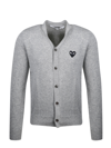 COMME DES GARÇONS PLAY CARDIGAN,P1N024 LIGHT GREY 2