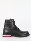 MONCLER VANCOUVER ANKLE BOOTS IN BLACK LEATHER,4F7000002S71999