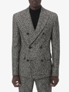 Amiri Grey Tweed Double Breasted Jacket - Atterley In Grey