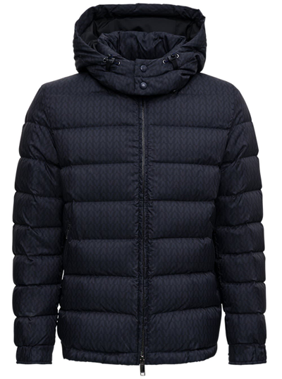 Valentino Iconographe Padded Jacket Hood In Blue