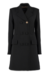 VERSACE DOUBLE-BREASTED WOOL COAT,10017231A01460 1B000