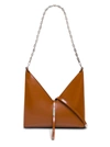 GIVENCHY BROWN BOX LEATHER CROSSBODY BAG  WITH CUT OUT DETAIL