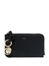 Chloé Chloe Alphabet Leather Card Case In Black