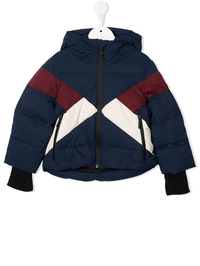 Gosoaky Kids' Panelled Hooded Padded Jacket In Blue