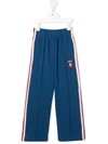 Jelly Mallow Embroidered Cotton-blend Track Trousers In Blue