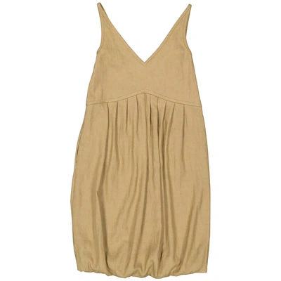 Burberry Honey Linen Blend Bubble Hem Dress