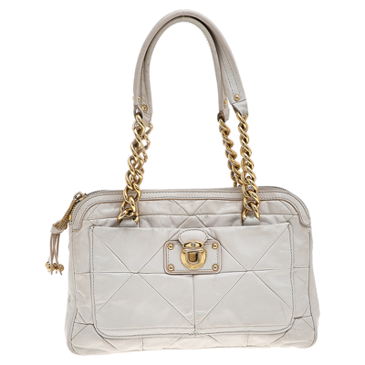 Pre-owned Marc Jacobs White Leather Chain Shoulder Bag