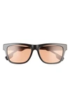 Burberry 56mm Rectangular Sunglasses In Black/ Dark Orange