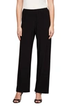 Alex Evenings Shimmer Metallic Knit Straight Leg Pants In Black