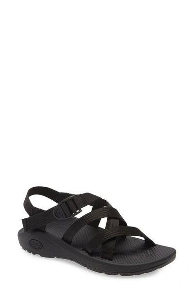 Chaco Z/cloud Sport Sandal In Solid Black Fabric