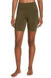 Alo Yoga High Waist Biker Shorts In Dark Olive