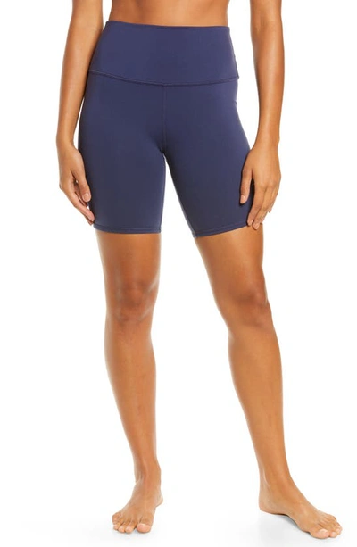 Alo Yoga High Waist Biker Shorts In True Navy