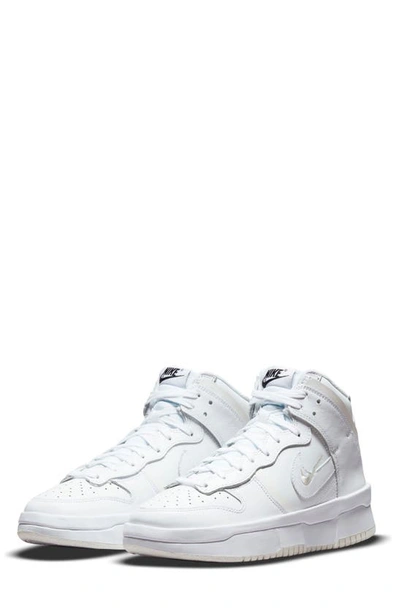 Nike Dunk High Embellished Leather High-top Sneakers In White