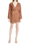 Retroféte Retrofete Gabrielle Sequin Wrap Short Dress In Bronze