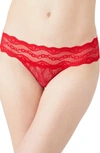 B.tempt'd By Wacoal B. Tempt'd By Wacoal Women's Lace Kiss Thong In Crimson Red