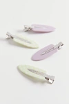 Urban Outfitters Crease-free Alligator Hair Clip Set In Green Check + Purple