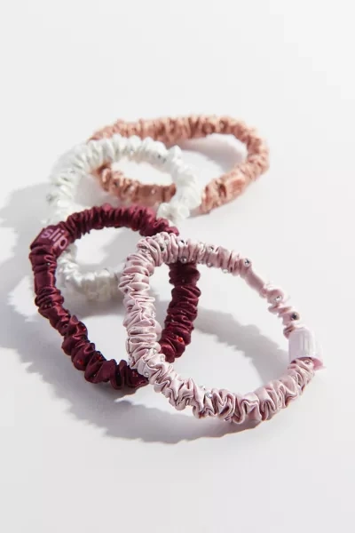 Slip Skinny Silk Scrunchie Set In Pink Multi