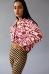 Bdg Caleb Crop Flannel Shirt In Red