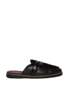 HUMAN RECREATIONAL SERVICES LEATHER PALAZZO MULE SLIPPER BLACK,8E7912EE-F37C-1582-C9C7-3EF194219432