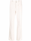 Isabel Marant Ecru High-rise Straight-leg Trousers In Neutrals