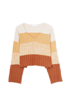 Akira Wool Cashmere Blend V Neck Sweater In Multi Combo