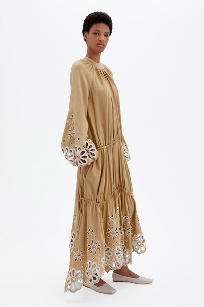 Spring/summer 2021 Ready-to-wear Anisa Broderie Anglaise Midi In Sahara