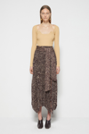 Fall/winter 2021 Ready-to-wear Anne Printed Chiffon Skirt In Chocolate Textured Dot