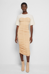 Pre-fall 2021 Ready-to-wear Charleigh Ruched Dress In Butterscotch,parchment