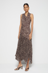 Fall/winter 2021 Ready-to-wear Chelsea Printed Chiffon Midi In Chocolate Textured Dot