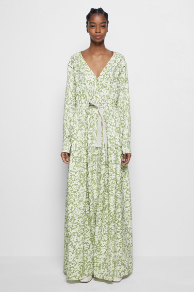 Pre-fall 2021 Ready-to-wear Chiara Textured Gown In Basil Combo