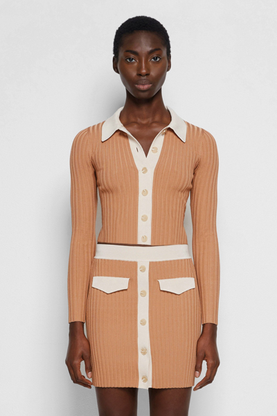 Pre-fall 2021 Ready-to-wear Elsie Compact Polo In Camel Combo
