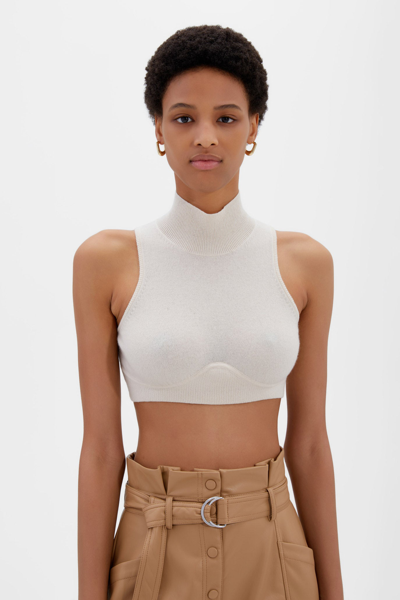 Spring/summer 2021 Ready-to-wear Harlee Loungewear Crop Top In Ecru