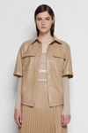 Pre-fall 2021 Ready-to-wear Joselin Vegan Leather Shirt In Sparrow