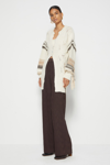 Fall/winter 2021 Ready-to-wear Junia Patchwork Fringe Cardigan In White