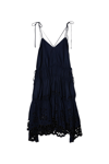 Juna Oversized Broderie Anglaise V-neck Handkerchief Midi Dress Juna Broderie Anglaise Midi In Midnight