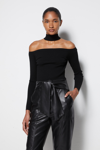 Core Collection Signature Lila Cold Shoulder Pullover In Black