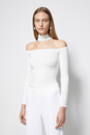 Core Collection Signature Lila Cold Shoulder Pullover In White