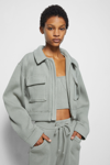 Jonathan Simkhai Standard Linza Recycled Knit Jacket In Sage