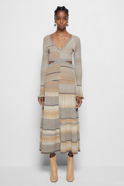 Pre-fall 2021 Ready-to-wear Louise Space Dye Skirt In Espresso Stripe