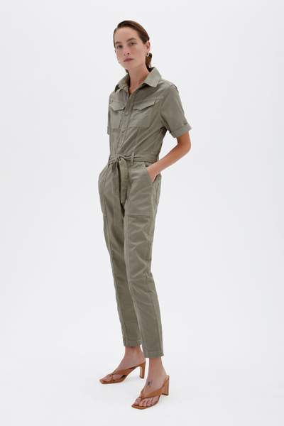 Jonathan Simkhai Standard Marissa Cargo Jumpsuit In Eucalyptus