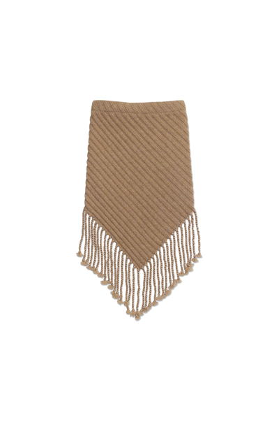 Nora Recycled Cashmere Snood With Fringe Nora Recycled Cashmere Snood In Sand