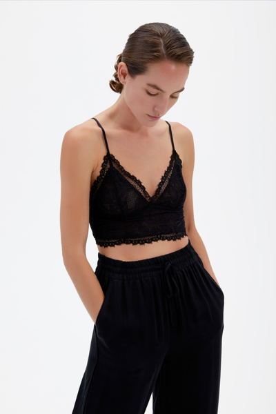 Jonathan Simkhai Standard Polly Recycled Lace Bralette In Black