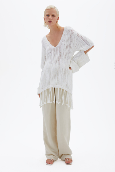 Spring/summer 2021 Ready-to-wear Rayna Chunky Knit Poncho In White