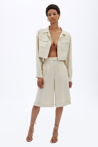 Spring/summer 2021 Ready-to-wear Rayne Culotte Romper In Egret