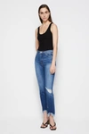 Jonathan Simkhai Standard River High Waist Distressed Straight Leg Jeans In Distressed Atlantic