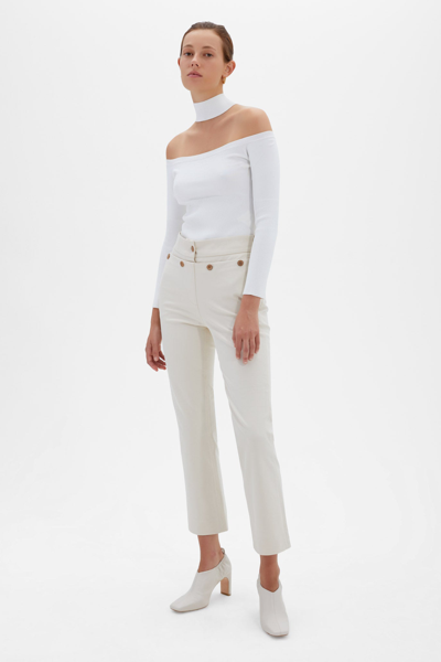 Spring/summer 2021 Ready-to-wear Sana Double Waisted Pant In Egret