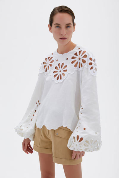 Spring/summer 2021 Ready-to-wear Sora Broderie Anglaise Top In White