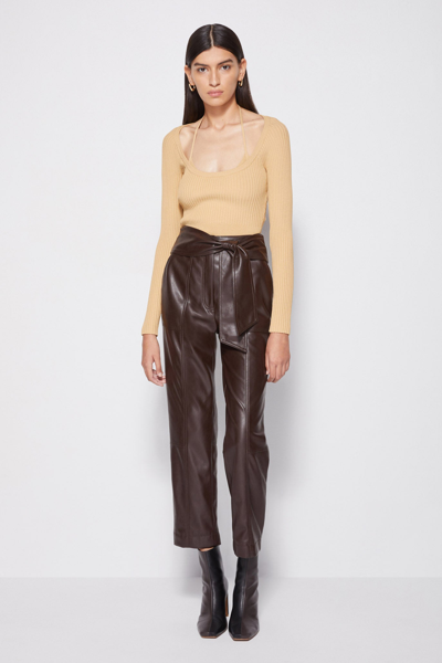 Fall/winter 2021 Ready-to-wear Tessa Vegan Leather Pant In Chocolate