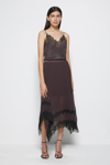 Fall/winter 2021 Ready-to-wear Tori Lingerie Lace Skirt In Chocolate,black