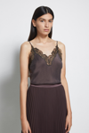 Fall/winter 2021 Ready-to-wear Vanessa Lingerie Lace Cami In Chocolate,black